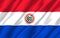 Paraguay realistic flag illustration.