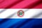 Paraguay realistic flag illustration.