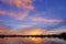 Paraguay River at sunrise in the region of Corumba, Pantanal, Mato Grosso do Sul, Brazil