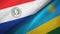 Paraguay and Rwanda two flags textile cloth, fabric texture