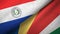 Paraguay and Seychelles two flags textile cloth, fabric texture