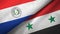 Paraguay and Syria two flags textile cloth, fabric texture