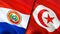 Paraguay and Tunisia flags. 3D Waving flag design. Paraguay Tunisia flag, picture, wallpaper. Paraguay vs Tunisia image,3D