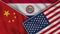 Paraguay United States of America China Flags Together Fabric Texture Effect Illustrations