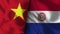 Paraguay and Vietnam Realistic Flag â€“ Fabric Texture Illustration