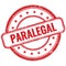 PARALEGAL text on red grungy round rubber stamp