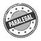 PARALEGAL text written on black grungy round stamp