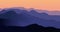 Parallax animation of abstract mountain panorama with bluish shades