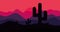 Parallax animation of modern cactus background with twilight feel
