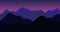 Parallax animation of mountains and hills in the nuances of the evening twilight