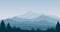 Parallax animation of mountains and misty forest trees