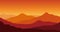 Parallax animation of rocky mountains and desert in scorching heat