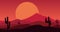 Parallax animation video of vast plains nature with pink cactuscactus mountains nature parallax animation video in red twilight