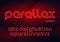 Parallax vector linear neon typefaces, alphabet, letters, font,