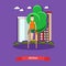 Parallel bars exercises flat vector illustration