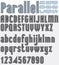 Parallel black and white font and numbers, striped poster letter