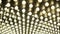 Parallel rows of glowing lamps. Abstract background. Edison vintage light bulbs