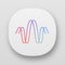 Parallel sound waves app icon. UI/UX user interface. Digital soundwave. Voice recording signal logotype. Soundtrack