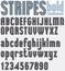 Parallel striped black and white font and numbers, bold poster l