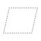 Parallelogram symbol dashed shape vector icon for creative graphic design ui element in a pictogram