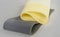 Paralon gray and yellow on a white background,polyurethane foam