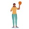 Paralympic Athlete Girl, Basketball Player with Amputated Hand and Ball, Disabled Sportswoman Character Wear Uniform
