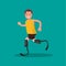 Paralympic athlete runs on prostheses. Vector illustration.