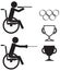 Paralympic sport black icon set