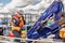 A paramedic aboard the Iceni crew transfer boat