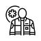 paramedic ambulance line icon vector illustration