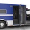 Paramedic Blue Van with opened doors on white. 3D Illustration