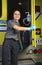 Paramedic, closing the door of the ambulance