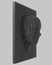Parametric wood panel - human head - horizontal. 3D rendering