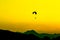 Paramotor flying in the sky