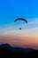 Paramotor flying in the sky