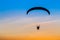 Paramotor flying in the sky