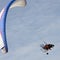 Paramotor glider in the sky