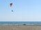 Paramotor or Powered Paragliding flying on the beach and sea