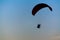 Paramotor Silhouette Sunset Light Blue Light Cloudy Background