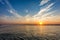 Parana river at sunset, Brazil. Border of Sao Paulo and Mato Grosso do sul states