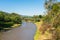 Paranhana River and a view of the bridge on Santa Maria Avenue Tres Coroas - Brazil