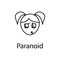 paranoid girl face icon. Element of emotions for mobile concept and web apps illustration. Thin line icon for website design and d