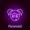 paranoid girl face icon in neon style. Element of emotions for mobile concept and web apps illustration. Signs and symbols can be