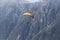 Parapenter viewed from Plan de l`Aiguille at 2,310 meters - Chamonix Mont Blanc.