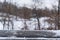 Parapet of Snow bridge in new york, central park.