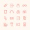 Paraphernalia vector icons set. Business, personal