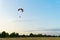 Paraplane on the blue sky background, leisure activity.