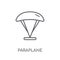 paraplane linear icon. Modern outline paraplane logo concept on