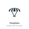 Paraplane vector icon on white background. Flat vector paraplane icon symbol sign from modern entertainment and arcade collection