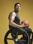 Paraplegic Athlete With Basketball In Wheelchair